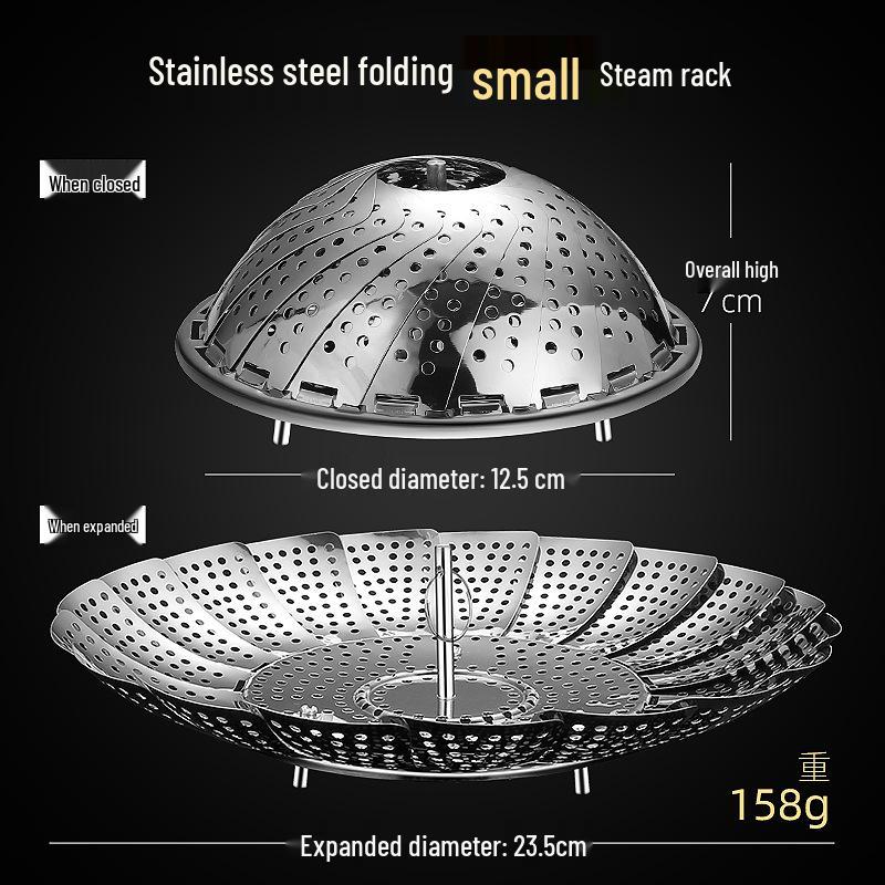 

Складная пароварка из нержавеющей стали 304 - Компактная, Многофункциональная, Телескопическая пароварка и Корзина для слива.