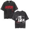 TV Play Dexter Morgan Washed Vintage Tshirts Unisex Women Retro Oversized Short Sleeve T Shirts High Quality Cotton Casual Tshirt