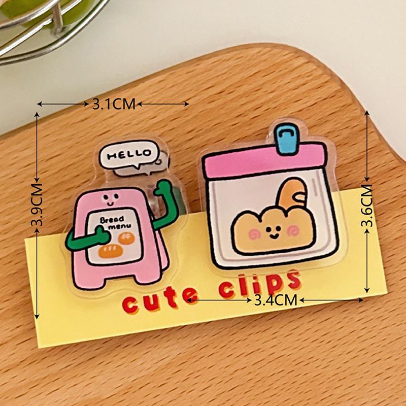 1 Paar Süßer INS Animierter Obst-Siegelclip Notizclip Cartoon-Dekoration Geschenk Acrylclip Büroaccessoires