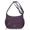 Waterproof Nylon Crossbody Bag for Women Multi Pocket Shoulder Handbag with Wide Strap