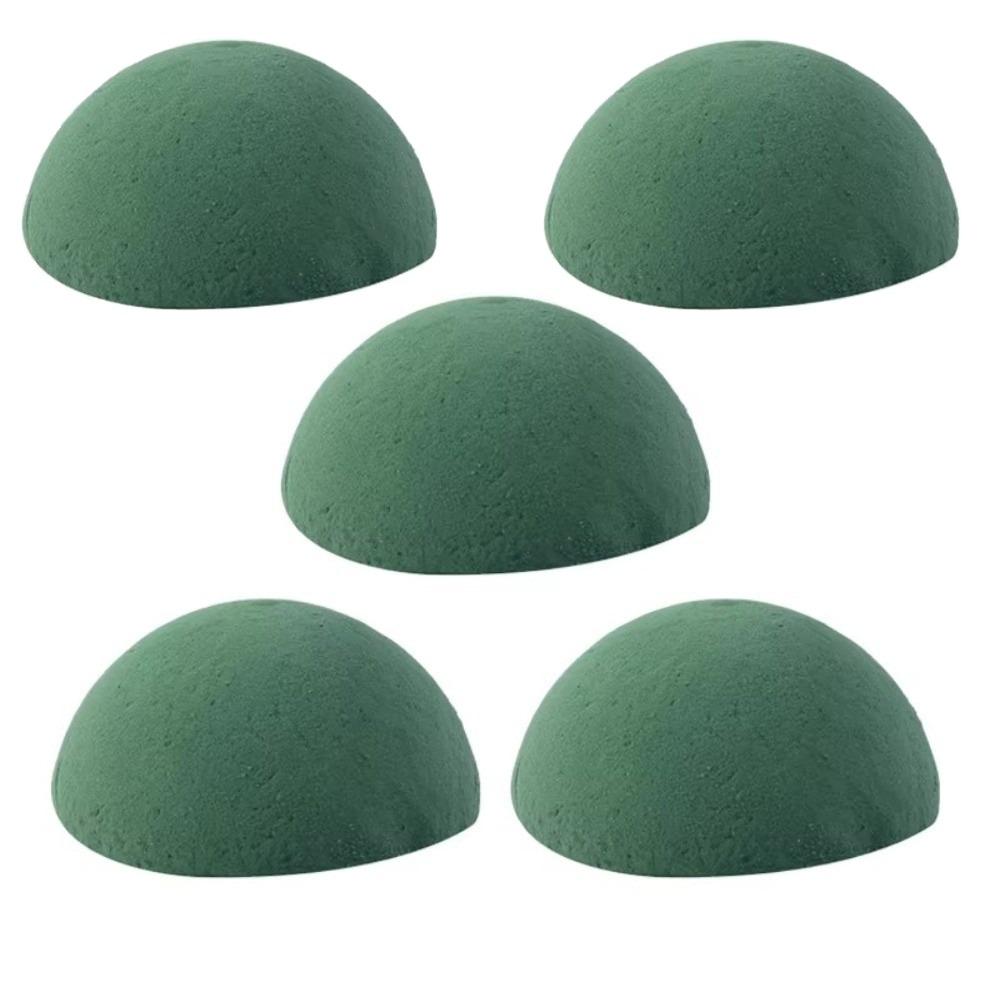 5PCS Green Floral Foam Blocks Fresh-Keeping Half Ball Shape Floral Foam Brick DIY Flower Arrangement Kit Round Shape