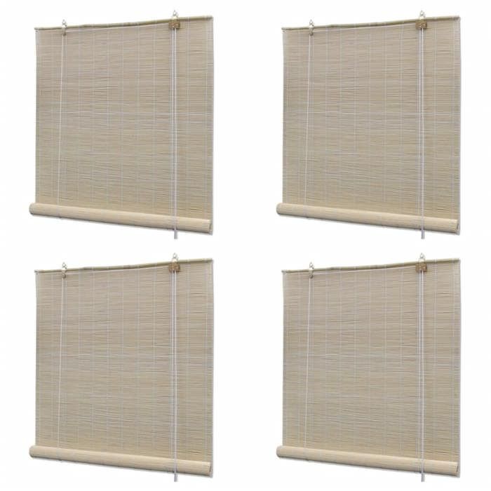 VidaXL Stores à rouleau Bambou naturel 4 pcs 120 x 160 cm