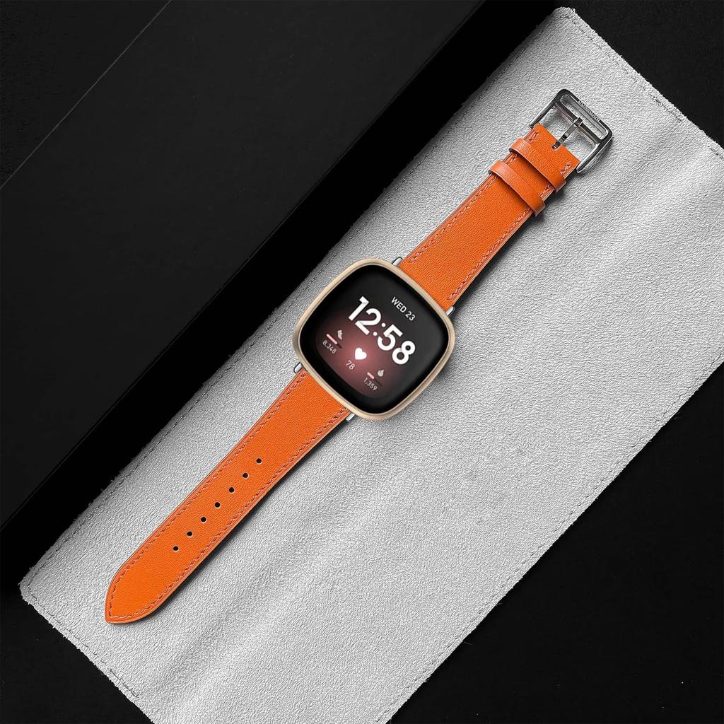 Leather Bracelet Strap For Fitbit Versa 4 3 2 1 Versa Lite Smart Watch Wristband Replacement Strap For Fitbit Sense/sense 2 Watchband