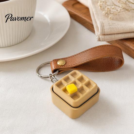 Desktop Decorative Ornament Keychain Pendant, Mechanical Balance Figurine, 3D Printed Modern Artistic Modeling Piece Stress Relief Fidget Toy, Waffles