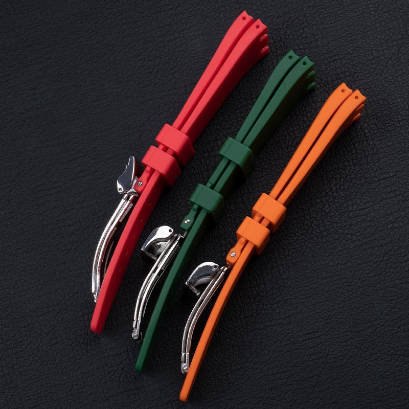 Soft Rubber Quality 26mm Width Watchband For 41mm Dail AP Strap For Audemars Belt Piguet Watch Band 15400/15500 Fold Buckle