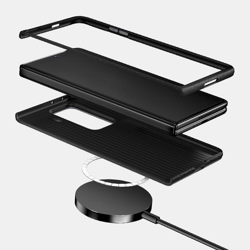 ABEEL For Honor Magic Vs3 5G Case PC + TPU + Aluminum Alloy + PU Leather Slim Phone Back Cover Magnetic Case