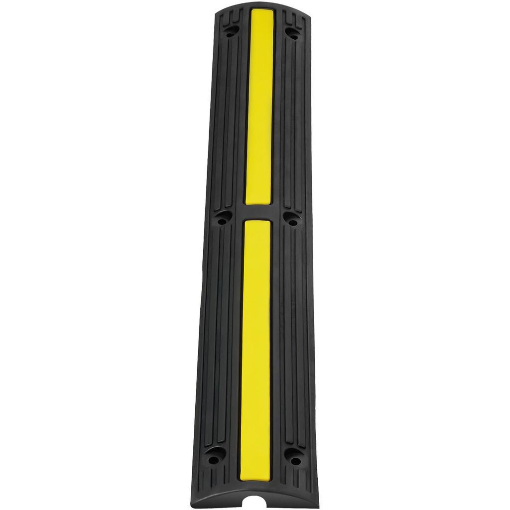 3.28 ft Cable Protector Ramp, 4 Pack of 1 Channel, 18000 lbs/axle Capacity Heavy Duty Rubber Speed Bumps, Floor Cord Cable Protector Wire Cover, for