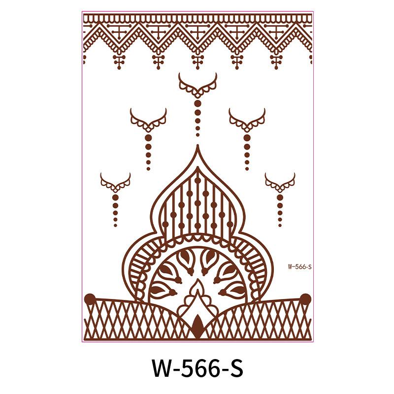 Indian Lace Tattoo Sticker Reddish-Brown Waterproof Tattoo Sticker