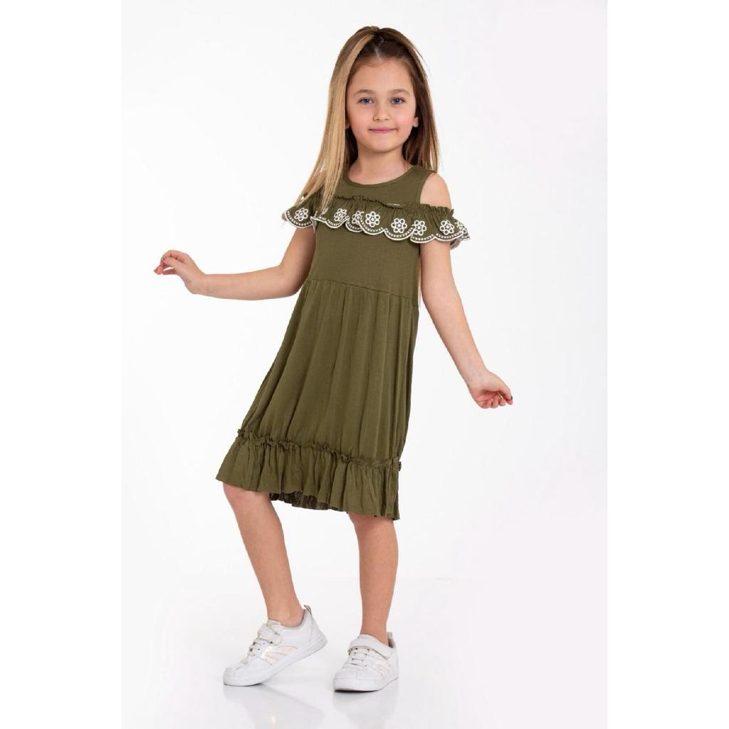 Girl's Daisy Embroidered Festive Summer Dress