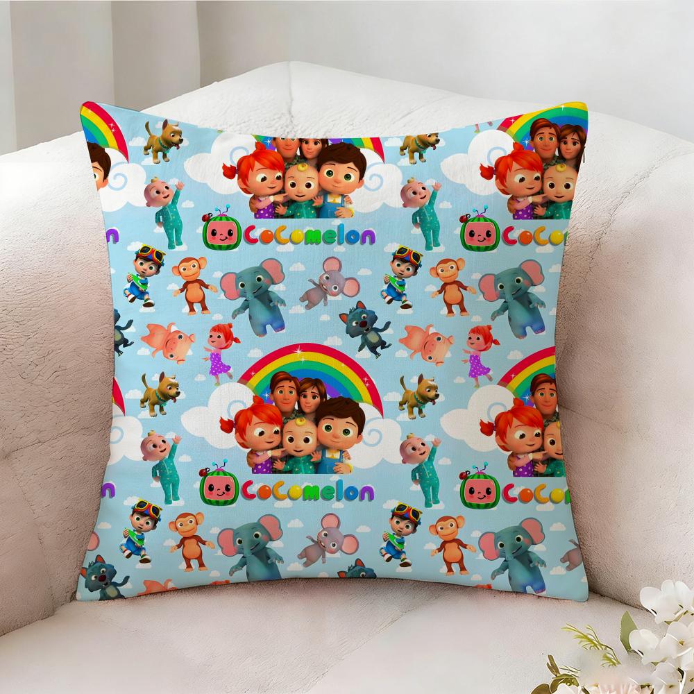 C-cocomelon Cartoon Pillow Case Pillowcase, Double-sided Printed, Sofa Cushion, Bedroom Headboard Pillow