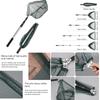 Folding Triangle Fishing Landing Net Telescopic Collapsible Extensible Handle Fishing Hand Net For Fish Carp Trout Catch Release