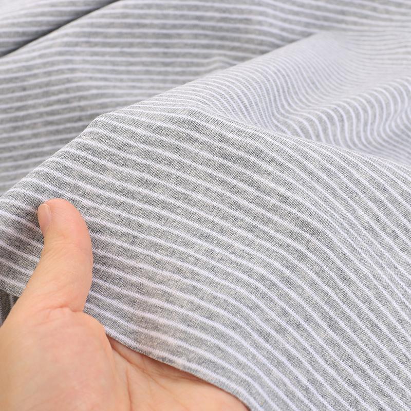 3mm+1mm colorful stripe 100% cotton knitting elastic fabric DIY sewing T-shirt leggings Clothing fabric width 50* 170cm  telas