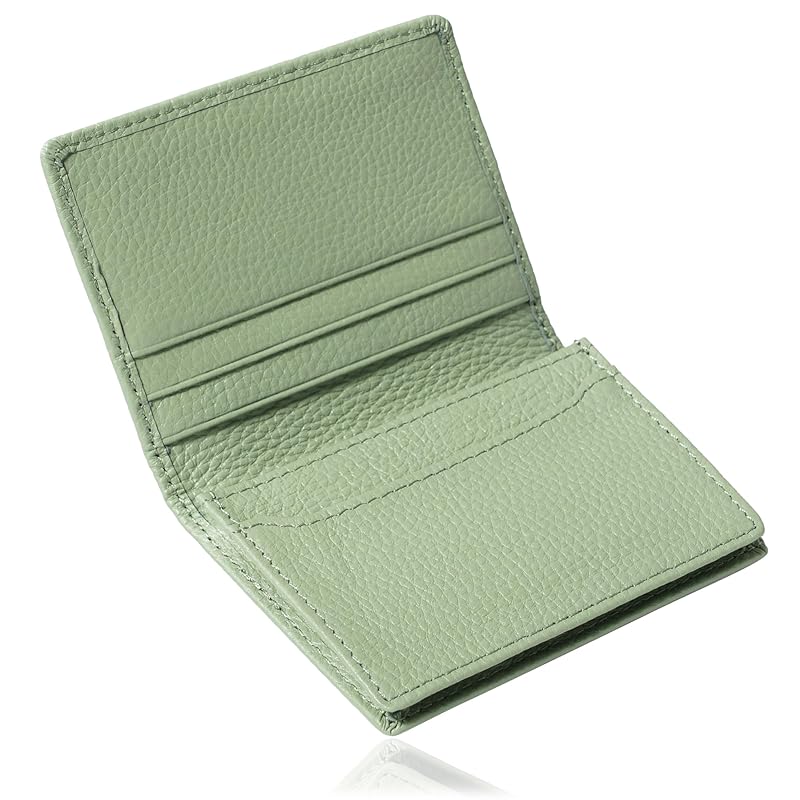 

[MALFY] Genuine leather business card holder, business card case (light green)