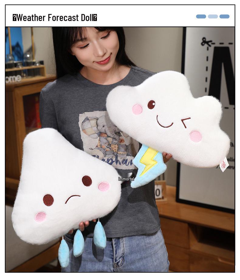 Adorable Weather Forecast Plush Doll Pendant - Sun, Rain, Cloud, Raindrop Pillow for Girls