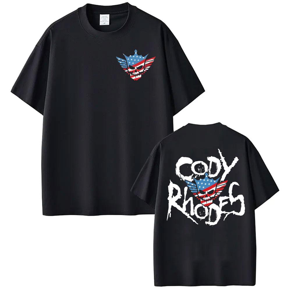 Cody Rhodes American Nightmare Logo Magliette Unisex Donna Moda Gotica High Street T-shirt Casual Cotone 2026 Maglietta Estiva