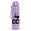 1PC Soccer Player Silhouette Text 750ml Color Plastic Sports Water Bottle Leakproof Flip Straw Lid Suitable for Sports Office Home Use