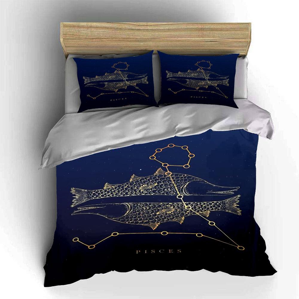 Pisces Constellation Bedding Set Bedding Duvet Cover Set Duvet Cover Pillowcases (1 * Duvet Cover 2 * Pillowcases, without duvet insert)