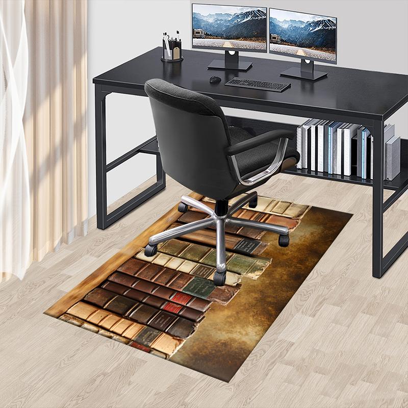 

antique books Crystal Velvet Office chair mat Area Rug - Non-Slip, Floor Mat, Office Desk Chair Rugs,Christmas Gift-1106204 60cm by 90cm