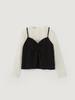 BEMUSE MANSION Jacquard Bustier Blouse - Black