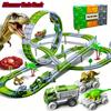 Electric Dinosaur Train Track Car Toy Diy Splicing Railway Vehicle Playset Educational Gift Birthday Christmas