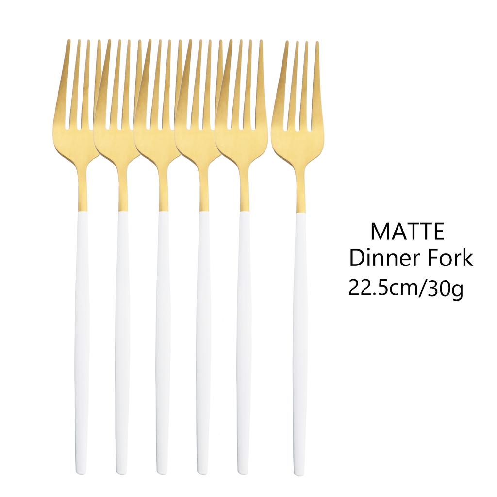 6Pcs Matte Stainless Steel Dinner Fork Set Cutlery Gold Silverware Kitchen Flatware Western Dinnerware Restaurant Table Forks