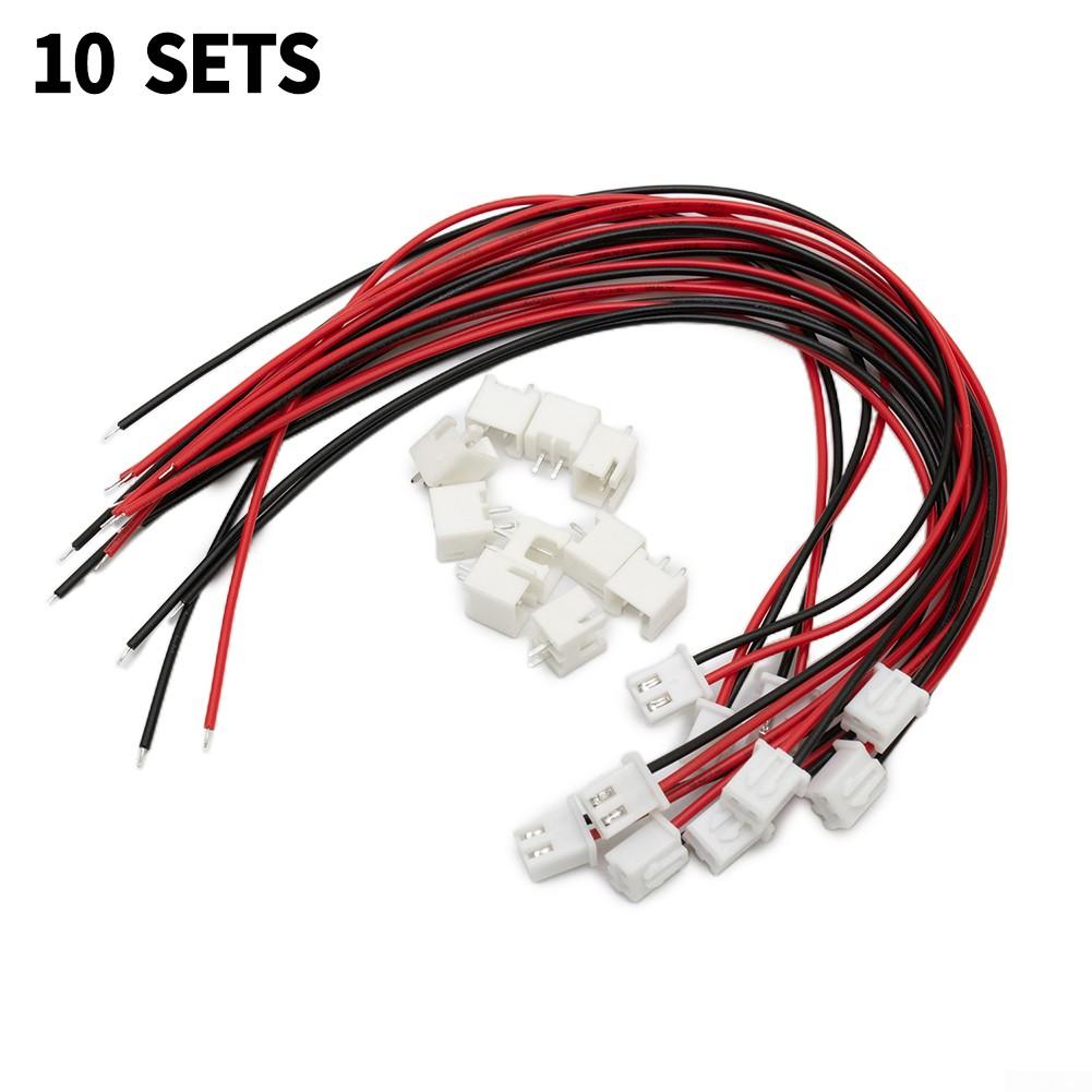 Professional 2 Pin XH2 54mm 24AWG Connector with 200mm Wires (10 Sets)