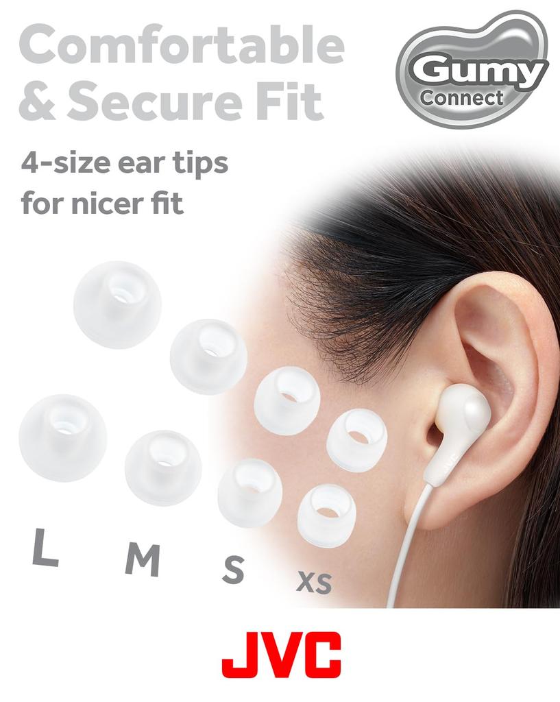 JVC Kenwood Wired Earphones with USB of HA-FR9UC Microphone, Type-C In-Ear, Type-C, 1.2m (Set 5, White)