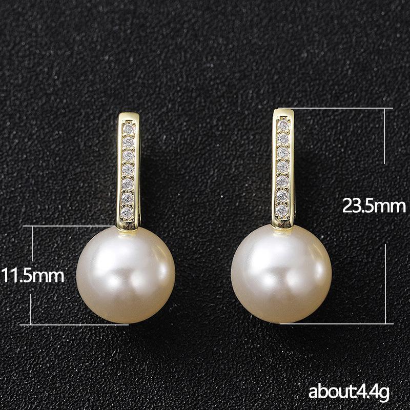 2024 Design Earrings, Retro Man-Made Pearl Earrings For Women, Simple Temperament Versatile Ear Buckles