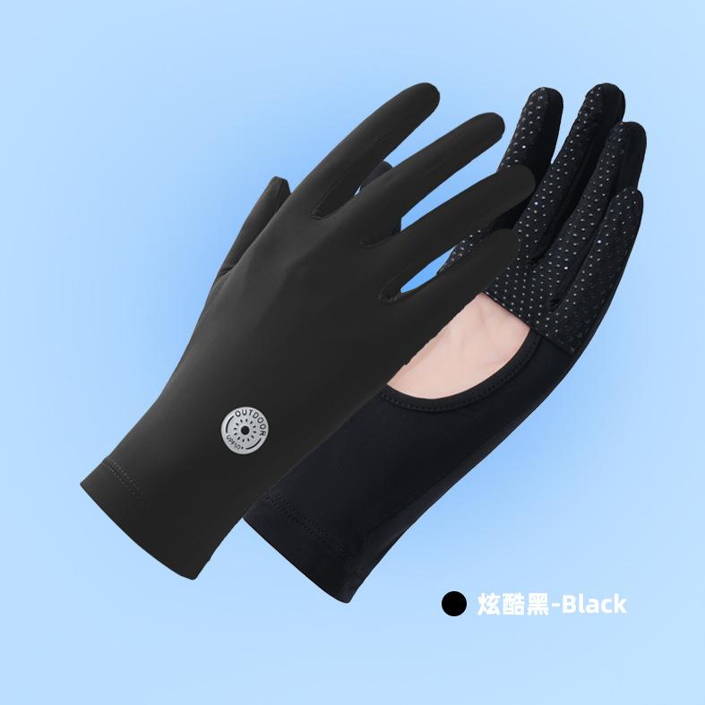 Sunscreen Gloves UV-proof Thin Summer Non-slip Breathable Sunshade Driving Cycling Men's and Women's Ice Silk Gloves