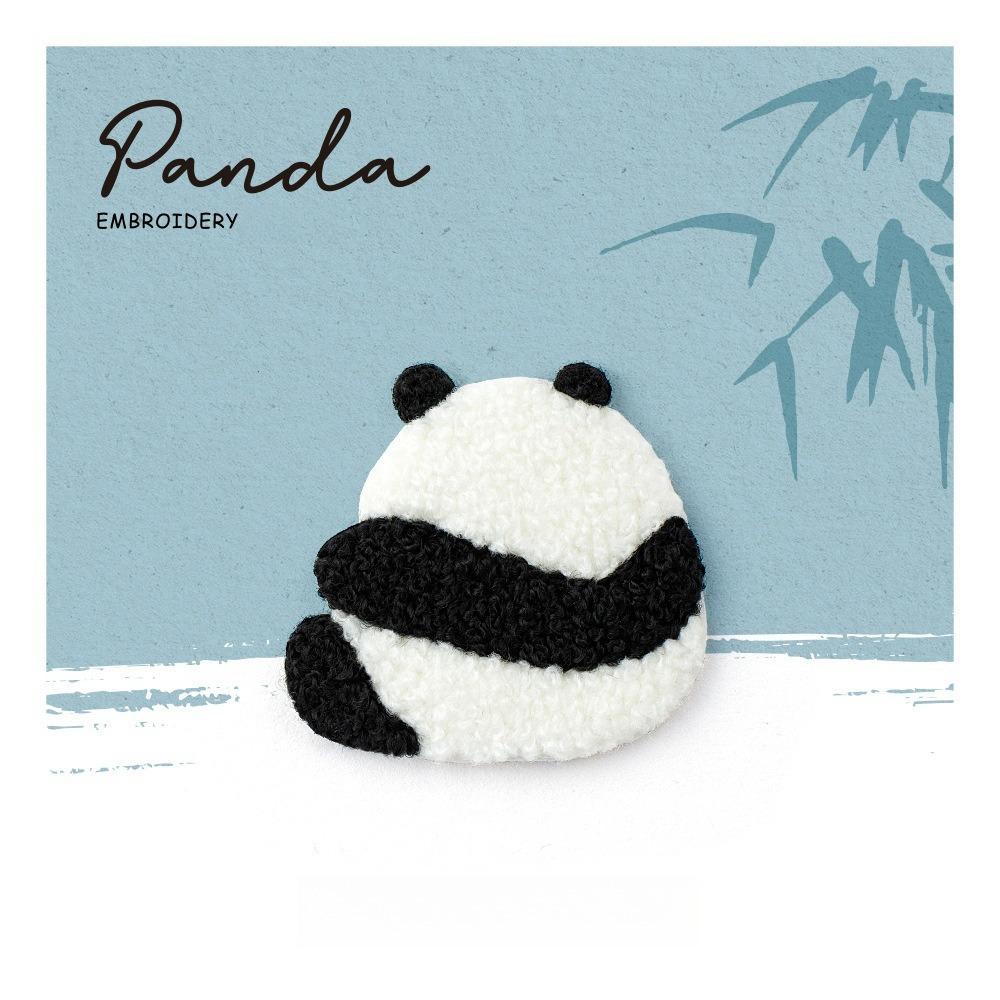 

Cute Panda Brooch Cartoon Cloth Badge Creative Embroidery Panda Pin Bag Decoration Style 2
