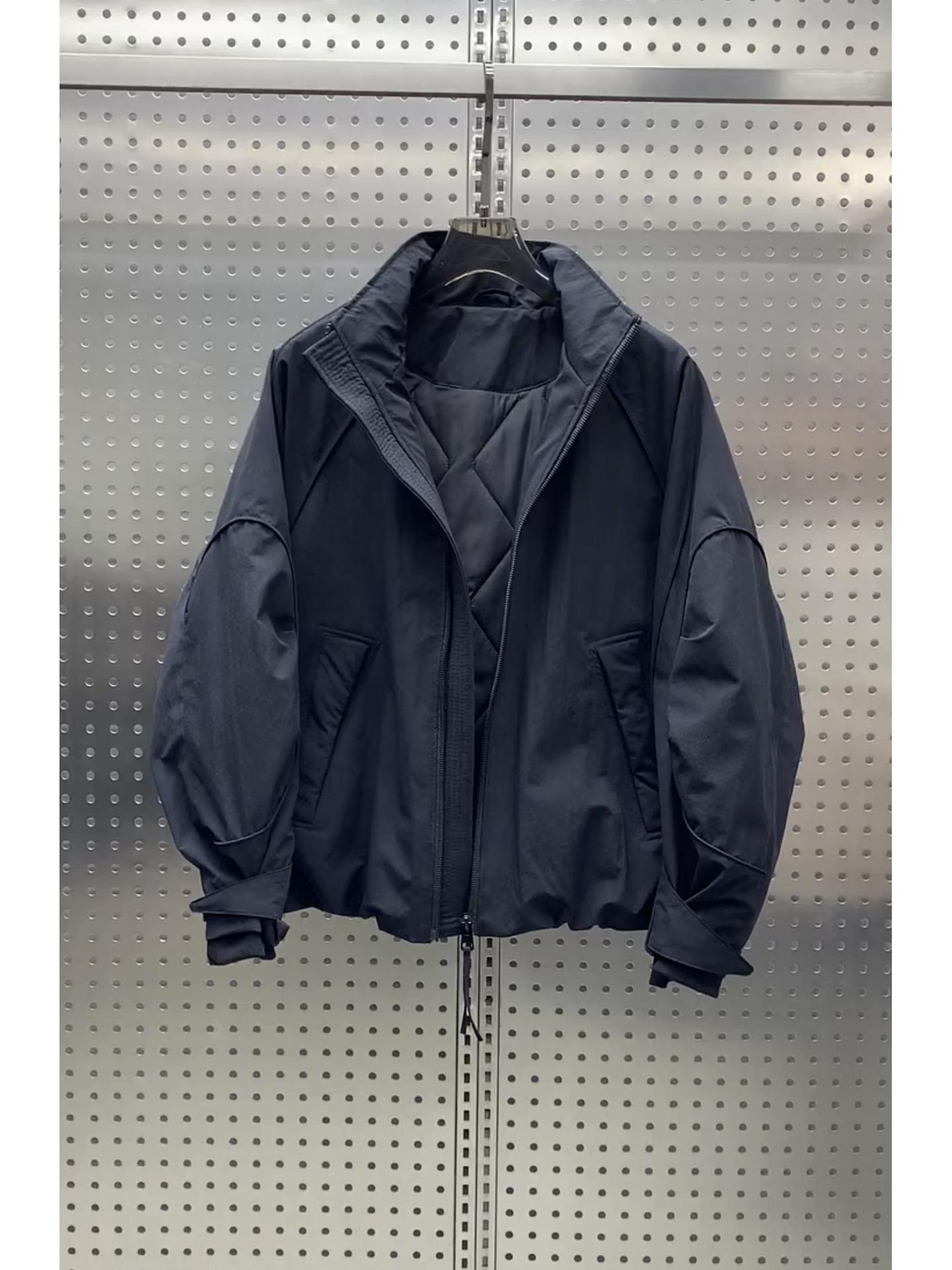 

2025 Men s Trendy Stand Collar Cotton Jacket - Winter Warm, Windproof, Handsome Look, Casual High-End Fashion, Solid Color Outerwear 3XL 190–215 lbs чорний