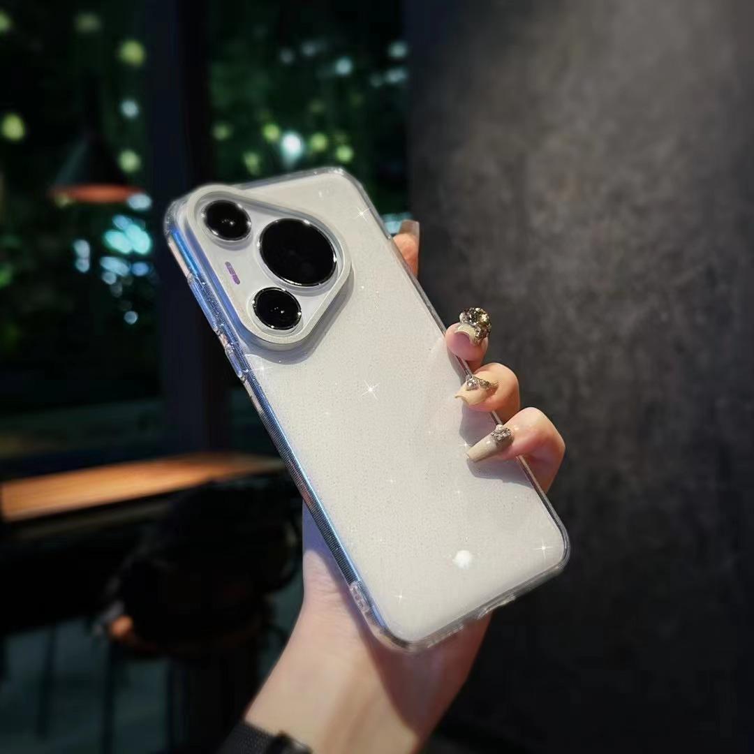 

Подходит для Huawei Pura70 Ultra Мобильный чехол с мерцающим порошком «Звездное небо» Золотистый свет Mate60pro Противоударный защитный чехол Mate60pro+