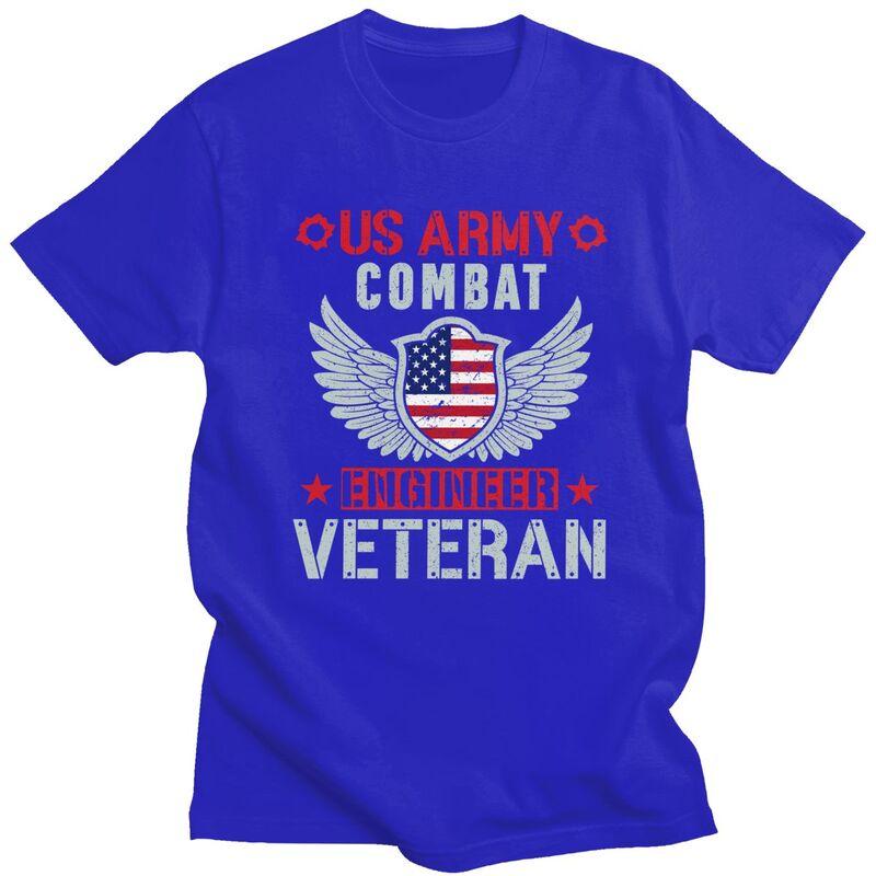 Custom US Army Combat Engineer Veteran T Shirt for Men Tshirt Tees Tshirts Slim Fit