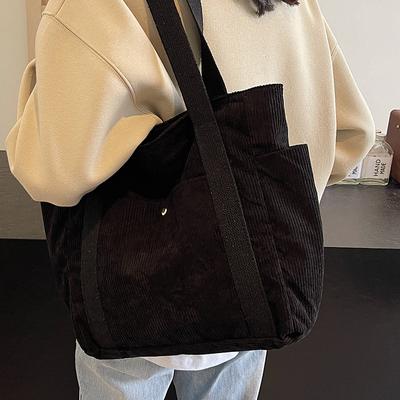 Handtasche aus Cord mit großem Fassungsvermögen, modisch, Herbst und Winter, neu, vielseitig, koreanische Version, Umhängetasche, Unterarmtasche, Tragetasche