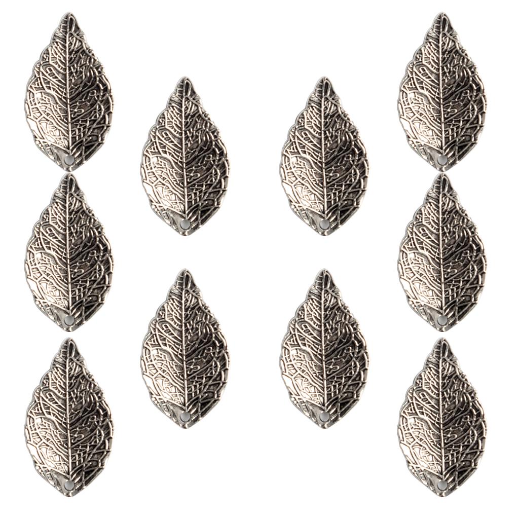 20pcs Vintage Alloy Leaf Leaves Pendant Charms DIY Jewelry Findings Sliver