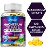 MAGNESIUM CITRATE, 120 Capsules, To Support a Healthy Heart and Immune System and Improve Sleep Disorders, Non-GMO - Unisex