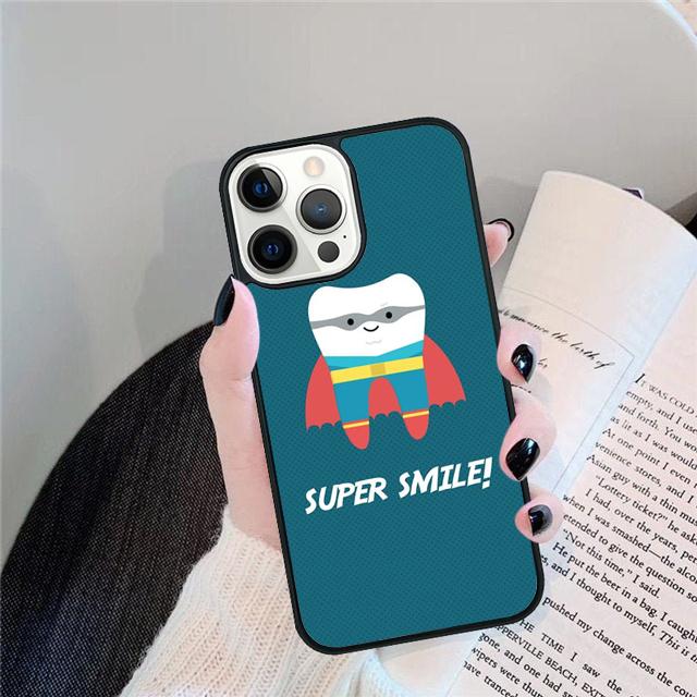 Anatomy Dental Crowned Tooth Crown Phone Case Cover For iPhone 17 Air 15 16 Pro Max 14 13 12 11 Pro Max Plus