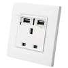 86 Type British Standard 13A Wall Socket with Dual USB Charging Ports