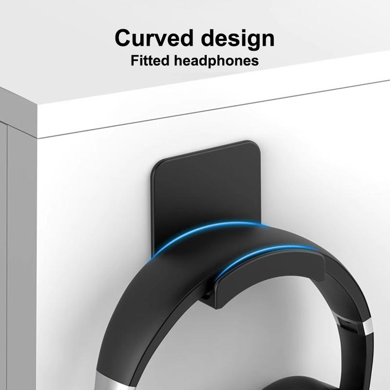 Universal Headphone Stand Adhensive Plastic Wall Mount Hanger Under Desk Headset Rack Holder Support For Gaming Earphone Bracket