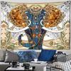 Exotic Bohemian Elephant Tapestry Boho Mandala Tapestry Tribal Ethnic Elephant Wall Tapestry for Bedroom Living Room Dorm Decor