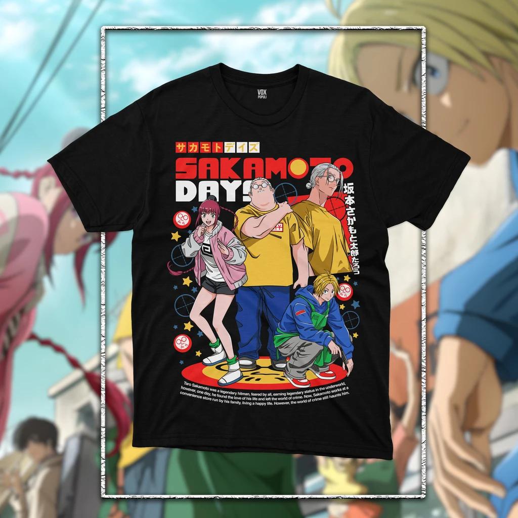 Sakamoto Days Grafik T-Shirt Herren Damen Oversized Y2k Anime Manga T-Shirt Hohe Qualität Lässig Schweres Baumwoll Lockere Kleidung T-Shirts