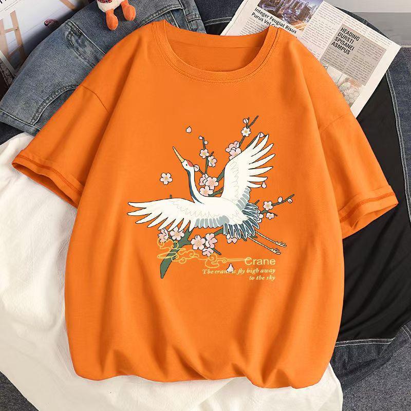 

2024 Девушка Женщины Мультфильм Футболка Милые Футболки Хлопок Короткий Рукав Принт Топы 3XL