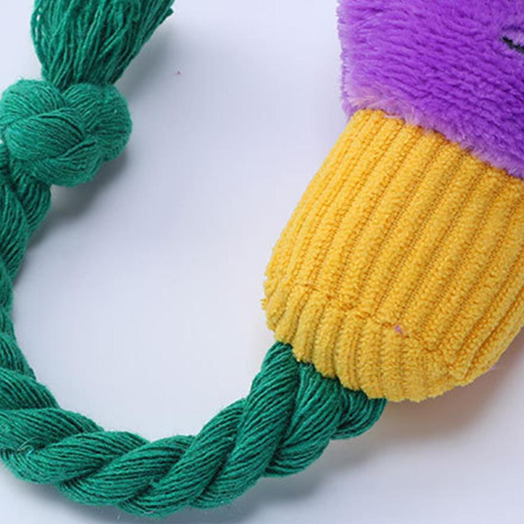 Hundekauspielzeug Hund Quietschendes Seilspielzeug zum Zahnen Haustier Kauspielzeug Plüschtier für Heimtraining Drinnen Draußen Spielzeit Familie