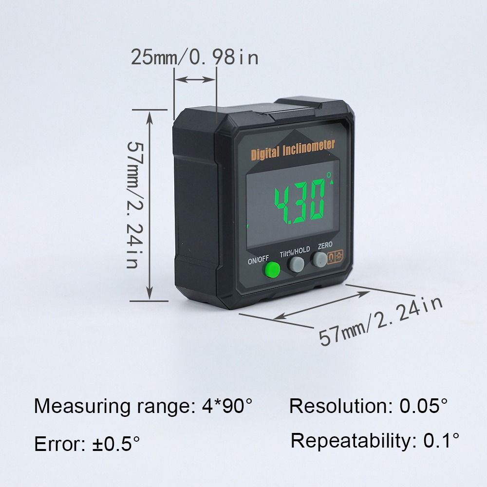 1Pcs Multifunctional Digital Inclinometer LCD Display Angle Level Ruler for Automobile Test
