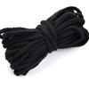 8mm Black Braided Cotton Drawstring Cord for DIY Tote Bags