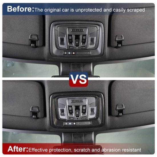 Front Reading Light Lamp FRAME COVER For Chevy SilveradoSierra 19+ CARBON FIBER