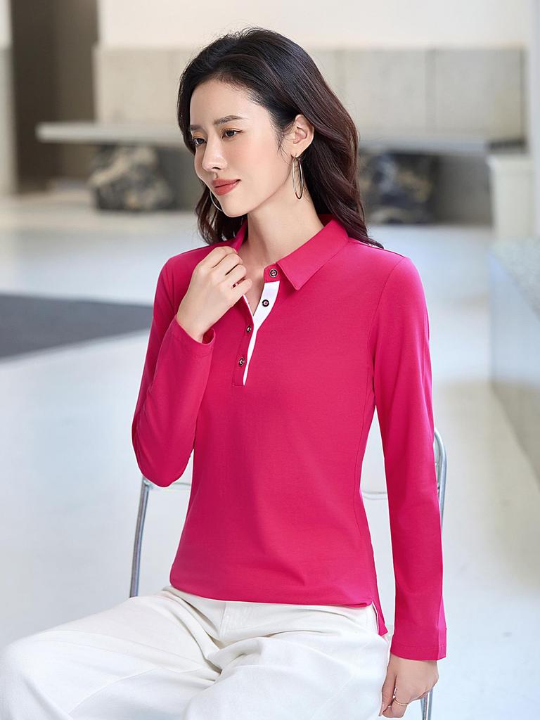Herbst 2025 Vielseitiges lässiges Langarm-Poloshirt - Lockeres & stilvolles Design