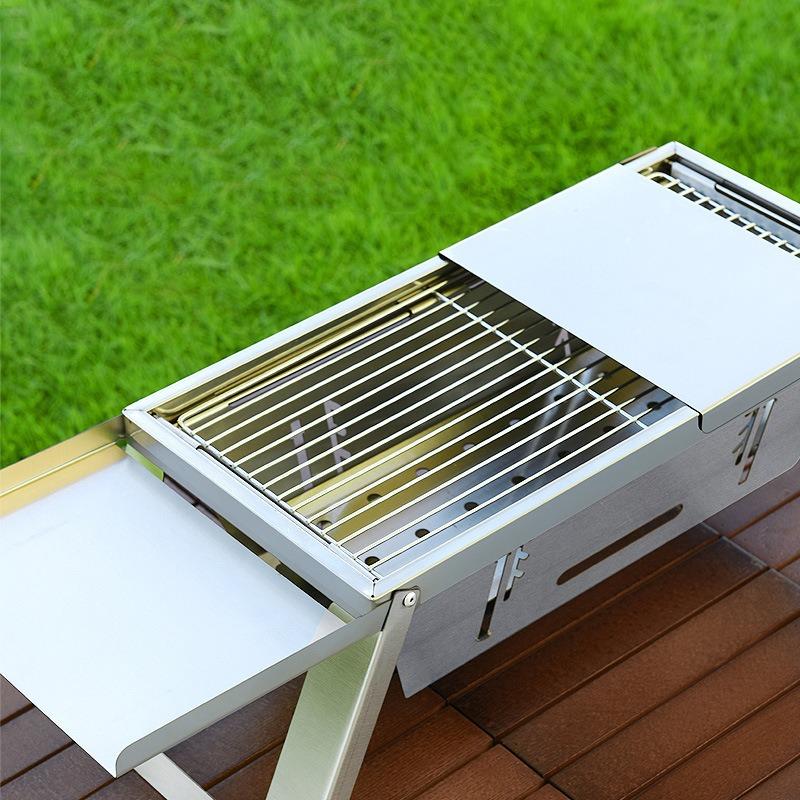Barbecue Grill Barbecue Grill Household Indoor Outdoor Camping Charcoal Stainless Steel Portable Folding Barbecue Rack