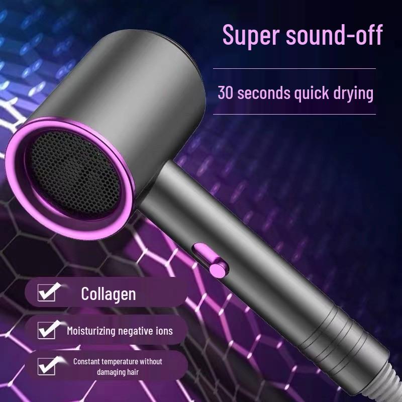 High Power Quiet Hair Dryer with Negative Ions for Salon or Dormitory Use