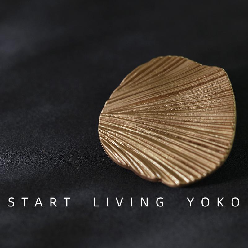 Gold Leaf-Shaped Metal Button for Mori Girl Style Cardigan, Shirt, Jacket, or Coat.